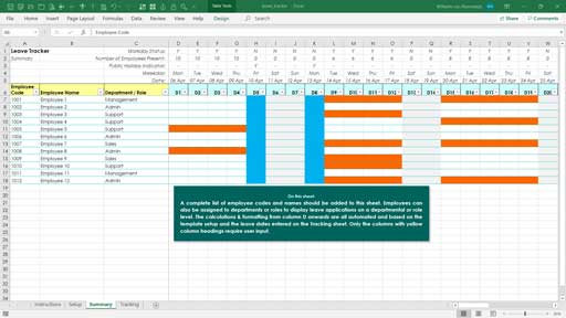 Leave Templates - Excel Skills Australia